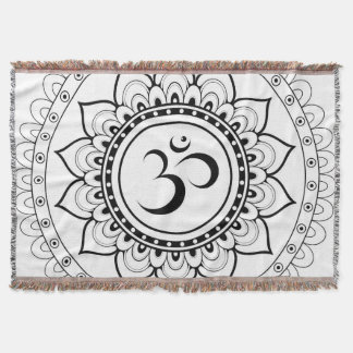 Couverture Ohm Mandala Om Mandala Blanc & Noir