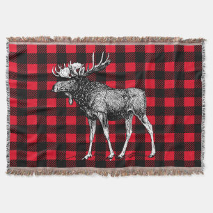 Couverture Oie molle tachetée rustique rouge et noire