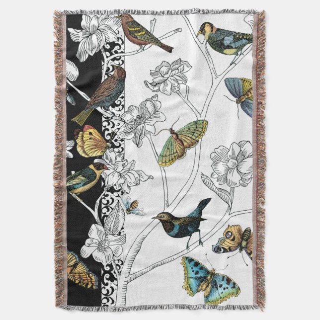 Couverture Oiseaux et papillons sur un Arrière - plan noir et (devant Vertical)