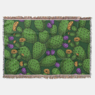 Couverture Opuntie de floraison sur vert foncé