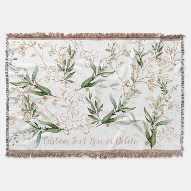 Couverture Or Botanique Eucalyptus Moderne Verdure Abstrait (Devant)