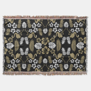 Couverture Or Floral Tropical Motif