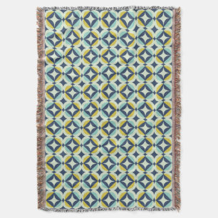 Couverture Or géométrique et motif bleu
