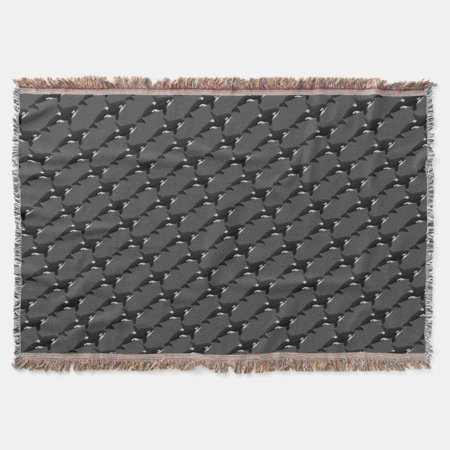 Couverture Orca Blanket Baleine Tueur Baleine Art Jeter Blanc (Devant)