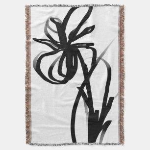 Couverture Orchidée Blanc : Abstrait blanc et noir