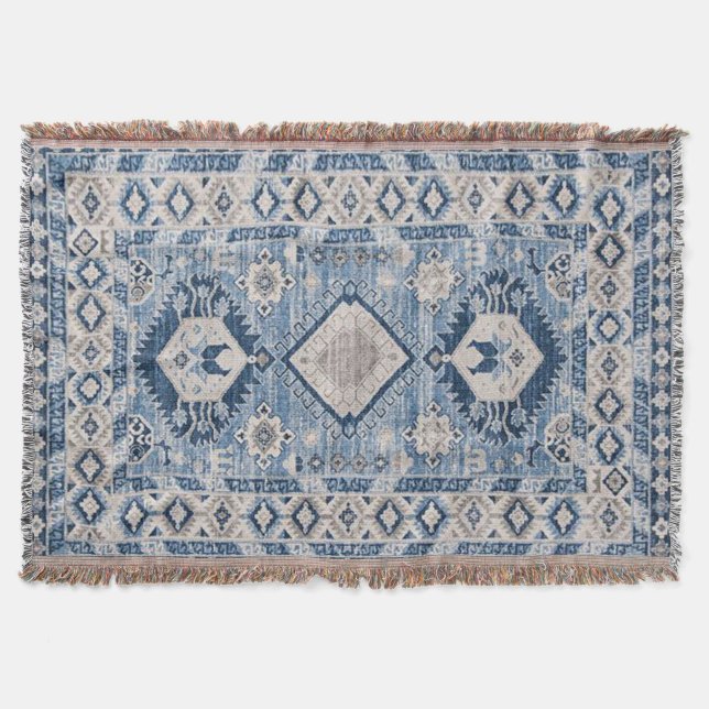 Couverture Oriental Antique Bleu Kilim Rug (Devant)