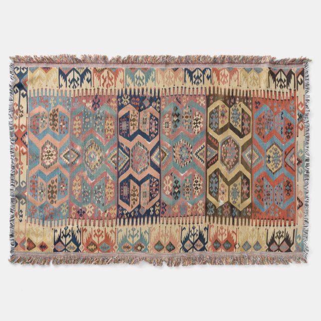 Couverture Oriental Perse tapis turc antique Kilim (Devant)