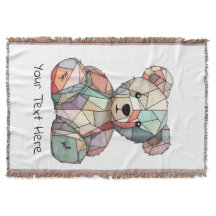 Ours bébé et motif de cœur de style patchwork