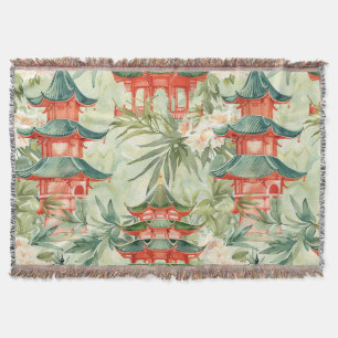 Couverture Pagode européenne de chinoiserie forêt aquarelle