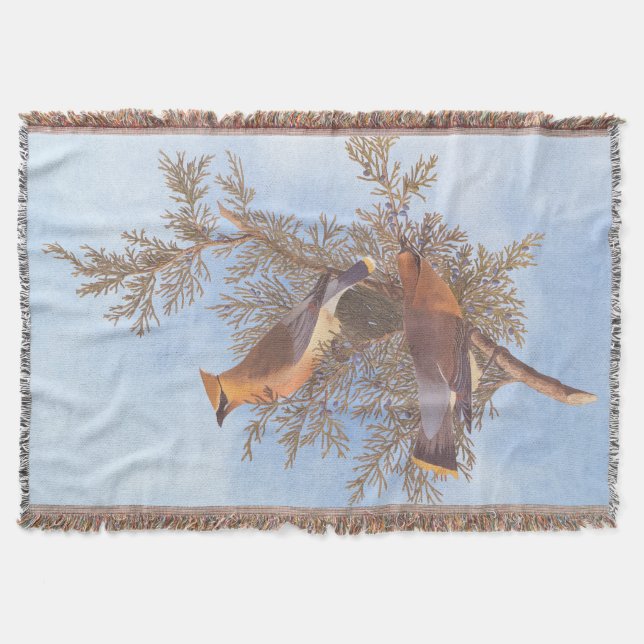 Couverture Paire d'oiseaux de cirage de cèdre d'Audubon sur À (Devant)