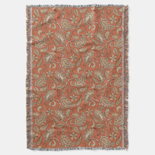 Couverture Paisley Dreams Orange Brown