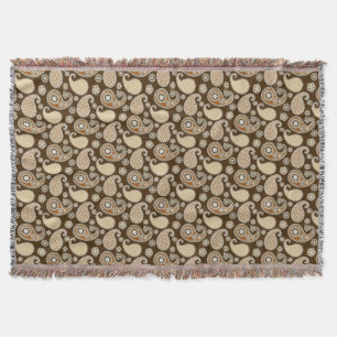 Couverture Paisley motif, Chocolat Brown et Tan