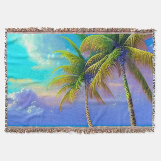Couverture Palmiers à la tombée de nuit Tropical (Devant)