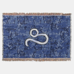 Couverture Panneau Leo Zodiac sur Camouflage numérique bleu