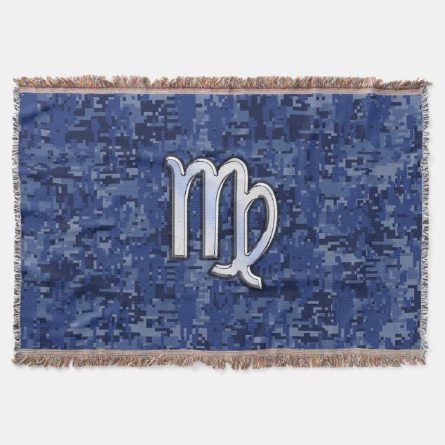 Couverture Panneau Virgo Zodiac sur Camouflage numérique bleu (Devant)