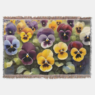 Couverture Pansies jaunes et violets aquarelle
