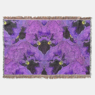 Couverture Pansies violettes, peinture abstraite, art floral