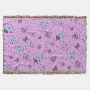 Couverture Papillon bleu et violet décoratif Jetez la couvert