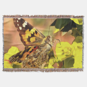 Couverture Papillon de la Dame peint sur Myrtle Spurge