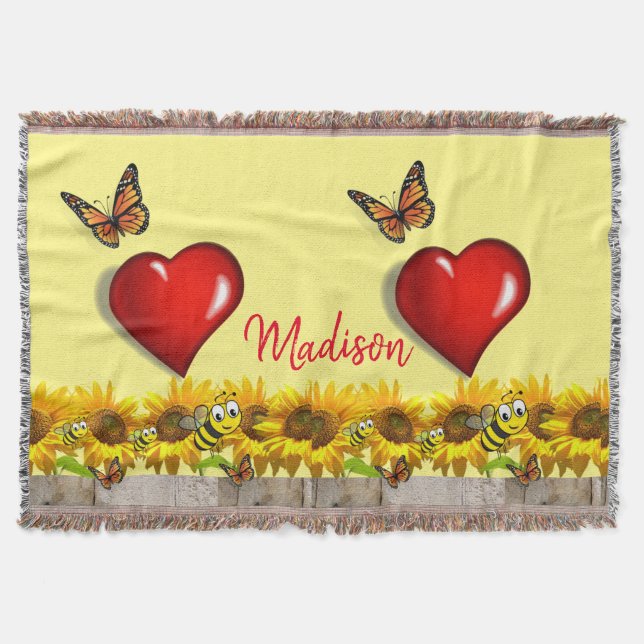 Couverture Papillon de tournesol Bumblebee Lance Blanket (Devant)