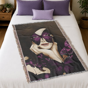 Couverture Papillon Violet Mascarade Femme Élégante Fantaisie
