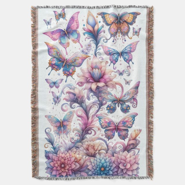 Couverture Pastel Butterfly Cosy Blanket (devant Vertical)