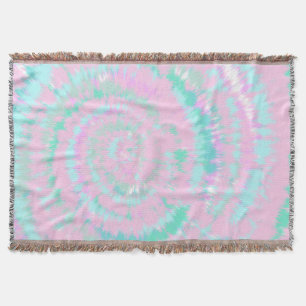 Couverture Pastel Tie Dye Motif Pink Aqua Mint Green