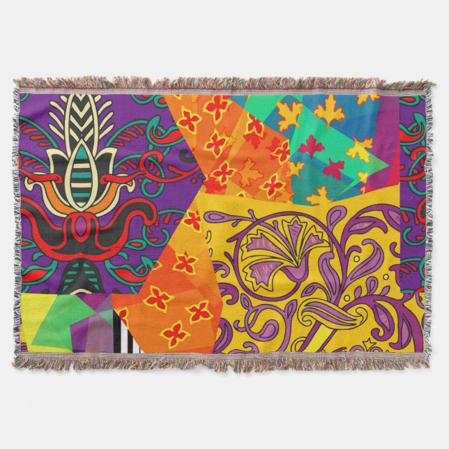 Couverture Patchwork indien turc festier Mandala (Devant)