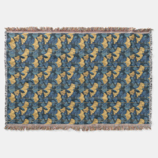 Couverture Patina Blue and Gold Ginkgo Leaf 