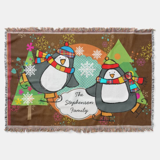 Couverture Patinage pingouins et arbres de Noël Jeu de vacanc (Devant)