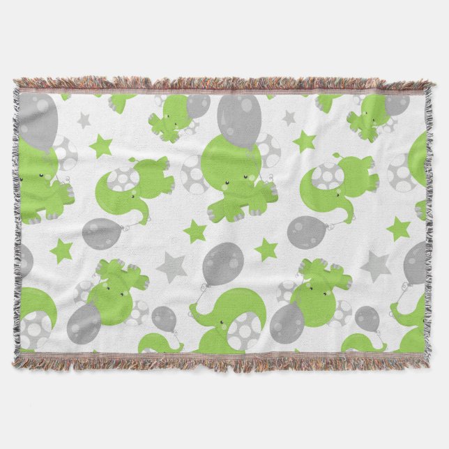 Couverture Pattern of Green Elephants, Cute Elephants, stars (Devant)
