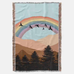 Couverture Paysage Abstrait Arbres forestiers Arc-en-ciel et