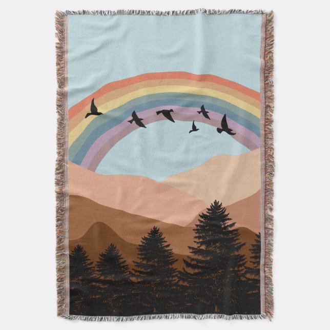 Couverture Paysage Abstrait Arbres forestiers Arc-en-ciel et  (devant Vertical)