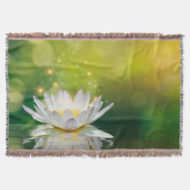 Couverture Paysage de fleurs de lotus blanc, zen (Devant)