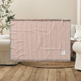 Couverture Peach Stripe Terracotta Butterfly Script Monogramm