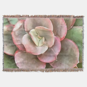 Couverture Peinture acrylique Succulente Echeveria Cactus