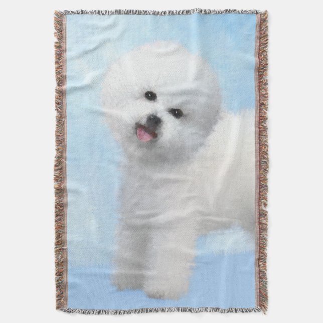 Couverture Peinture Bichon Frise - Cute Original Chien Art (devant Vertical)
