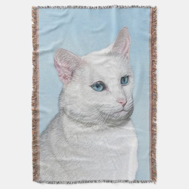 Couverture Peinture de chat blanc - Cute Original Cat Art (devant Vertical)