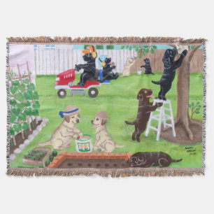 Couverture Peinture de Labradors d'amusement de dimanche