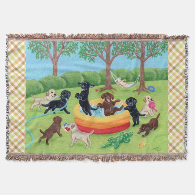 Couverture Peinture de Labradors d'amusement d'été (Devant)