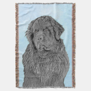 Couverture Peinture de Terre-Neuve - Cute Original Chien Art