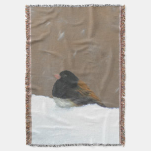 Couverture Peinture Junco foncée - Art original pour oiseaux