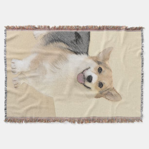 Couverture Pembroke Welsh Corgi Peinture - Art Chien original