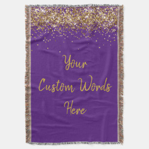 Couverture Personnalisé Anniversaire Fête Purple Or Personnal