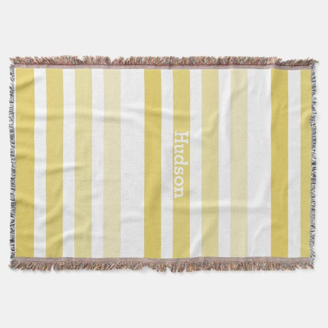 Couverture Personnalisé moderne Jaune Motif rayé (Devant)