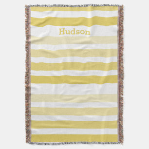 Couverture Personnalisé moderne Jaune Motif rayé