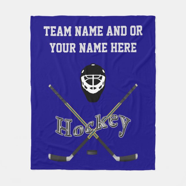 Couverture personnalisée d'hockey, votre TEXTE et (Devant)