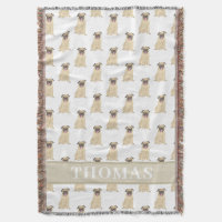 Couverture personnalisée pour bébé pug
