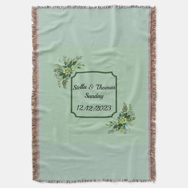 Couverture Personnaliser Plaid de Mariage Émeraude (devant Vertical)