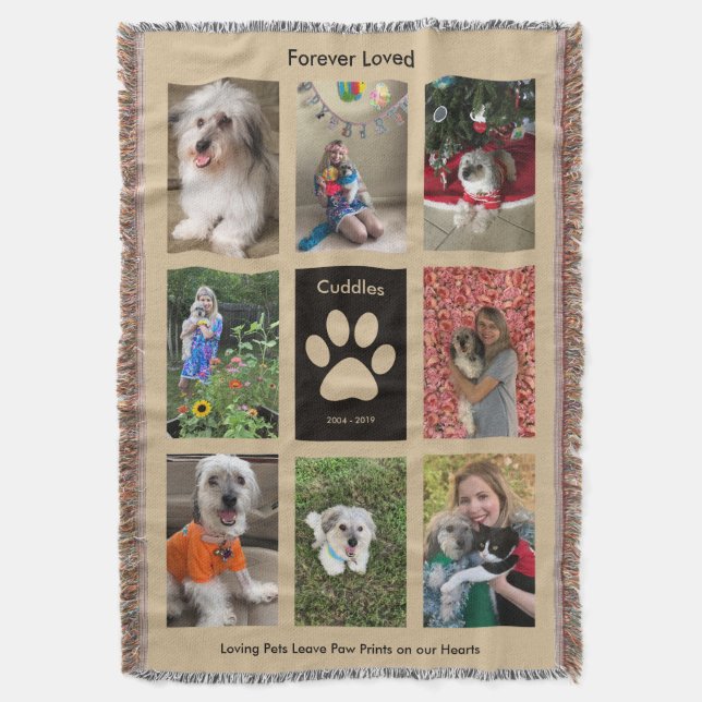Couverture Pet Memorial Thaillot Blanket - Personnalisé (devant Vertical)
